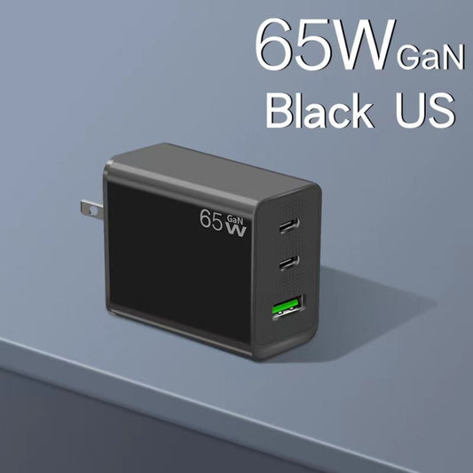 GaN PD65W Type-C x 2 + USB3.0 Adaptador para computadora portátil para computadoras portátiles
