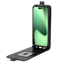 Estuche de cuero para teléfono con tapa vert...