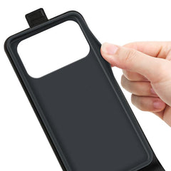 Estuche de cuero para teléfono con tapa vert...