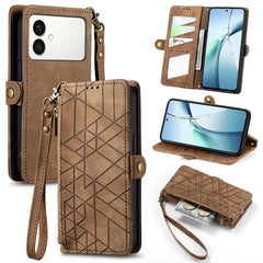 Estuche de teléfono de cuero con hebilla lat...