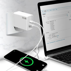 GaN PD48W Type-C PD3.0 + USB3.0 Adaptador pa...