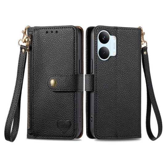 Funda para teléfono de cuero con cordón y cr...