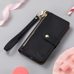 Funda para teléfono de cuero con cordón y cr...