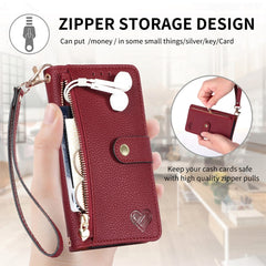 Funda para teléfono de cuero con cordón y cr...