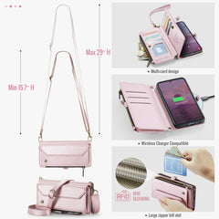 Estuche para teléfono de cuero antirrobo con...