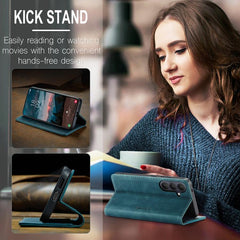 Funda de cuero para teléfono con tapa horizo...