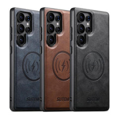 Funda magnética de piel de vaca para teléfon...