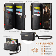 CaseMe C39 RFID Blocking Zipper Wallet Leath...