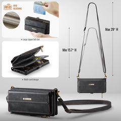 CaseMe C39 RFID Blocking Zipper Wallet Leath...