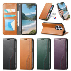 Funda de cuero para teléfono con cierre magn...