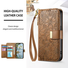 Cartera de piel con cremallera y estampado d...