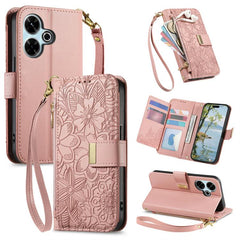 Cartera de piel con cremallera y estampado d...