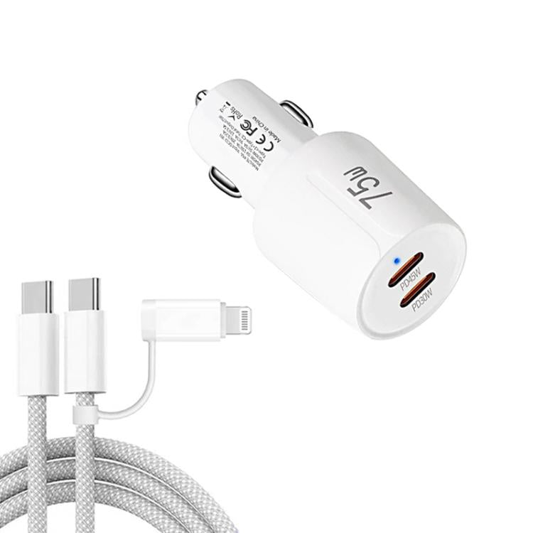 Cargador de coche TE-P66 de 75 W con doble p...