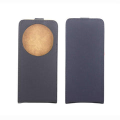 Estuche vertical de piel con tapa y ranura p...