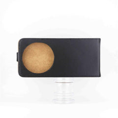 Estuche vertical de piel con tapa y ranura p...