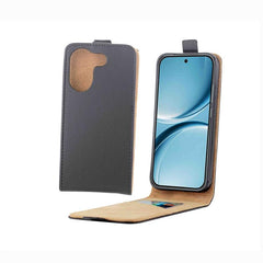 Estuche vertical de piel con tapa y ranura p...