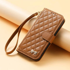 Cartera con cremallera de textura romboidal,...