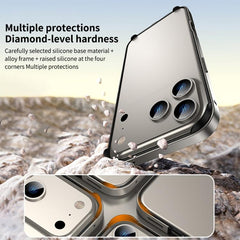 Funda para teléfono híbrida de metal y silic...