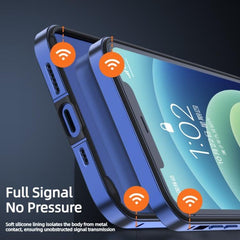Funda para teléfono híbrida de metal y silic...