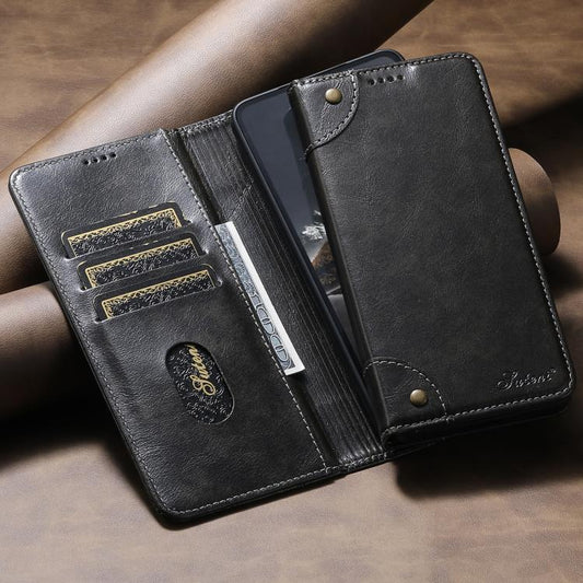 Funda para teléfono de piel con hebilla y te...