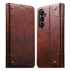 Funda para teléfono de piel con hebilla y te...