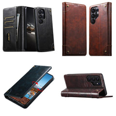 Funda para teléfono de piel con hebilla y te...