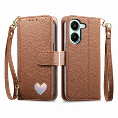 Cartera con cremallera y diseño de corazón d...