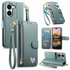 Cartera con cremallera y diseño de corazón d...