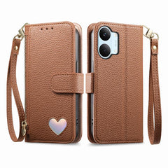 Cartera con cremallera y diseño de corazón d...