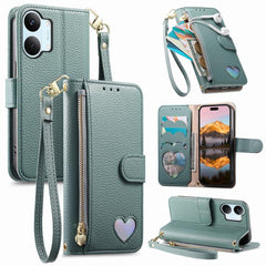Cartera con cremallera y diseño de corazón d...