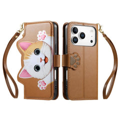 Cartera con cremallera en forma de gato, fun...