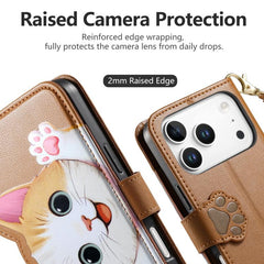 Cartera con cremallera en forma de gato, fun...
