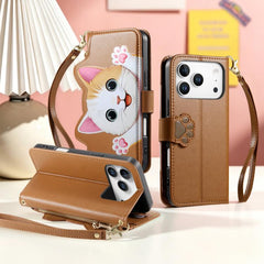 Cartera con cremallera en forma de gato, fun...