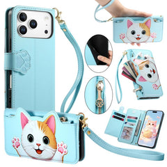 Cartera con cremallera en forma de gato, fun...