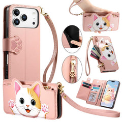 Cartera con cremallera en forma de gato, fun...