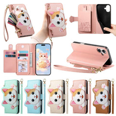 Cartera con cremallera en forma de gato, fun...