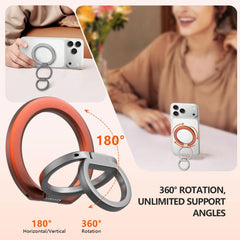 Soporte magnético para teléfono con hebilla de anillo y rotación de 360 grados