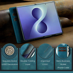 Funda de cuero multifuncional con tapa horiz...