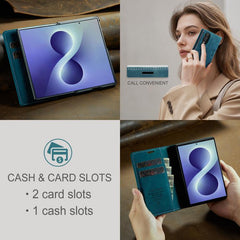 Funda de cuero multifuncional con tapa horiz...
