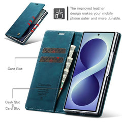 Funda de cuero multifuncional con tapa horiz...