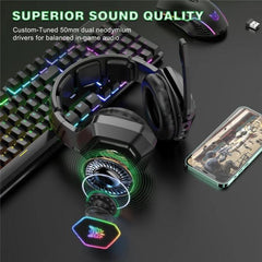 Over-ear Headset RGB Light E-sports Gaming Headphone