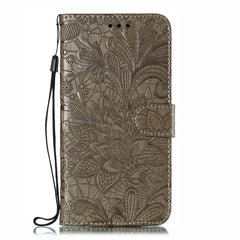 Funda de cuero con tapa horizontal con estam...