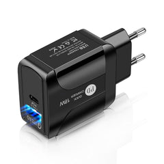 Adaptador de corriente para cargador de viaje de carga rápida PD + QC 3.0