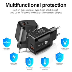 Adaptador de corriente para cargador de viaje de carga rápida PD + QC 3.0