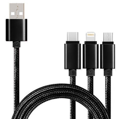 5 PCS 2A 3 en 1 USB a USB-C / Tipo-C + 8 pin...