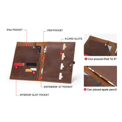 Funda de cuero Retro Crazy Horse para iPad Pro 12.9