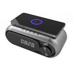 Altavoz Bluetooth con carga inalámbrica y reloj LED de escritorio