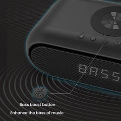 Altavoz Bluetooth con carga inalámbrica y reloj LED de escritorio