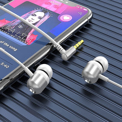 2 PCS TS6000 3.5mm Metal Codo In-Ear Auricul...