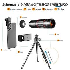 Telescopio de lente universal para teléfono ...